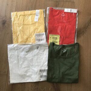 Jcrew Organic Slub Cotton T-shirt - A set of four T-shirts, XS NWT